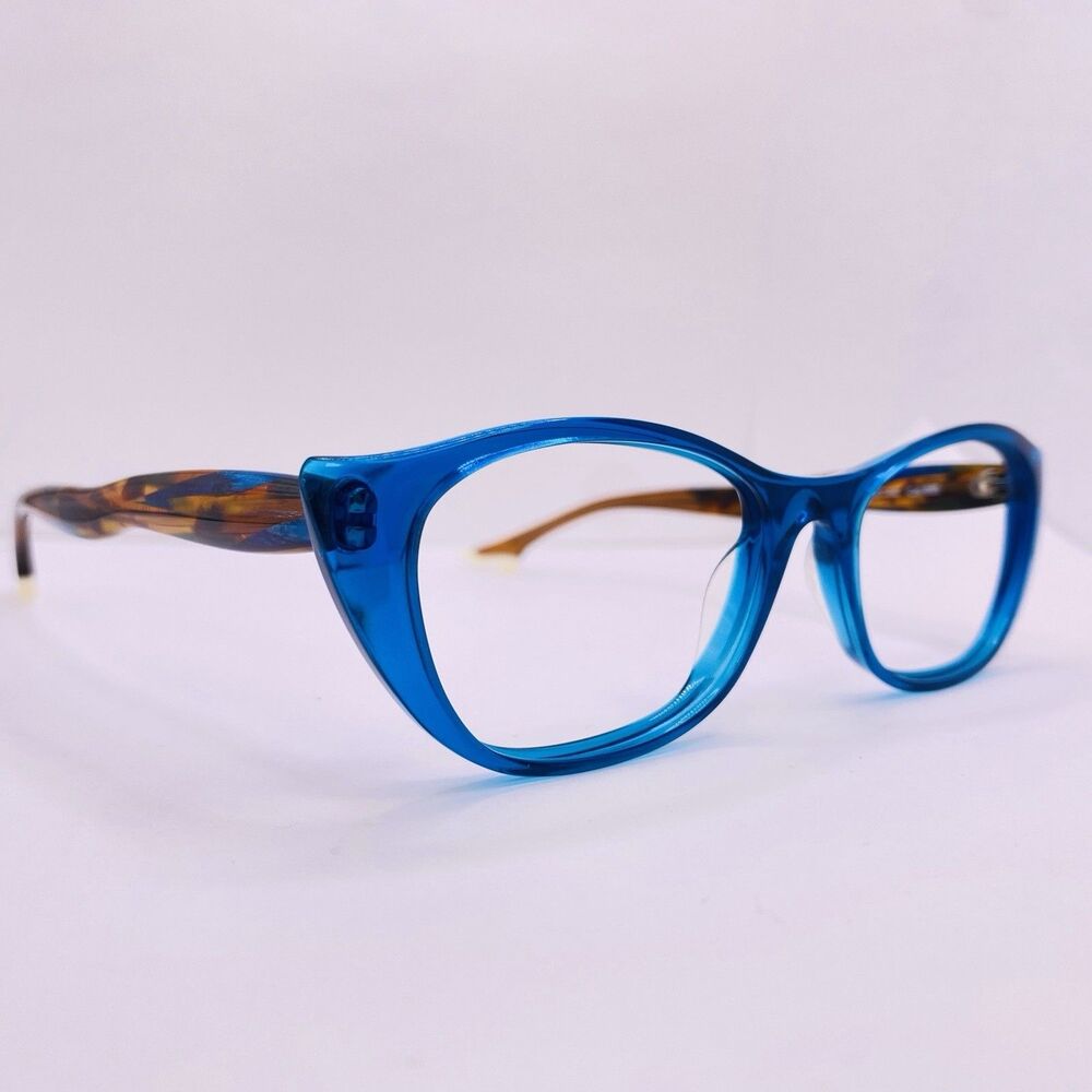 Face A Face Bocca Paris Senso 2 Eyeglasses Frame Col 665 52-17-147 Blue Tortoise